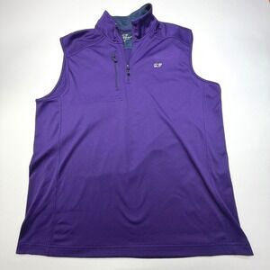 Vineyard Vines Purple Quarter Zip Vest XL Performance Golf Layer